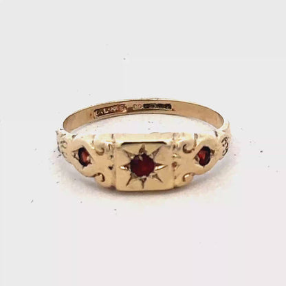 9ct yellow gold ring size Q (sh25675l)