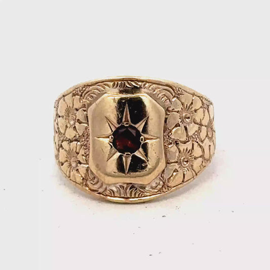 9ct yellow gold ring size L (sh27365b)