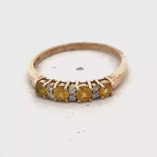 9ct yellow gold ring size N (sh25588l)
