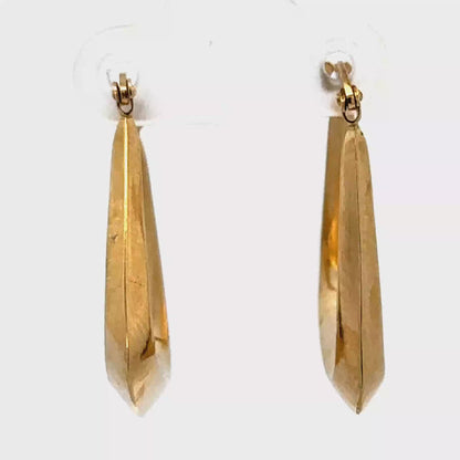 9ct yellow gold hoop earrings 2.1g (sh27240b)