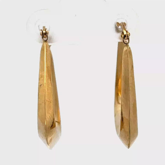 9ct yellow gold hoop earrings 2.1g (sh27240b)