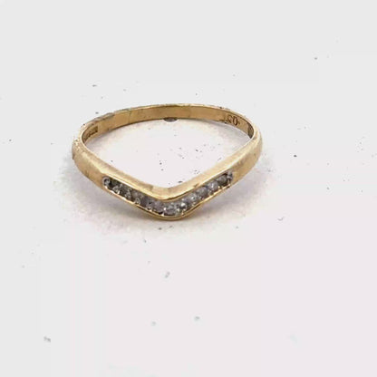 9ct yellow gold diamond ring size P1/2 (sh27320b)