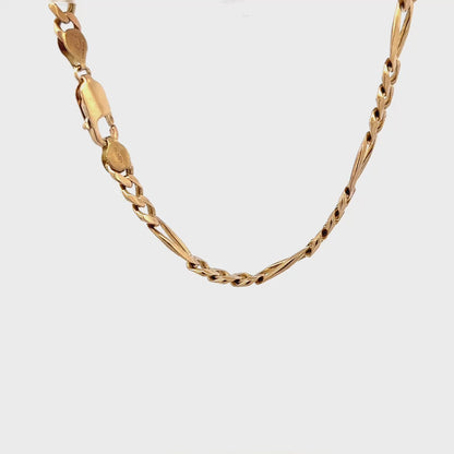 9ct yellow gold figaro bracelet 13.8g (sh26596b)