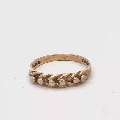 9ct yellow gold keeper ring size K (sh26881b)