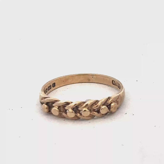 9ct yellow gold keeper ring size K (sh26881b)