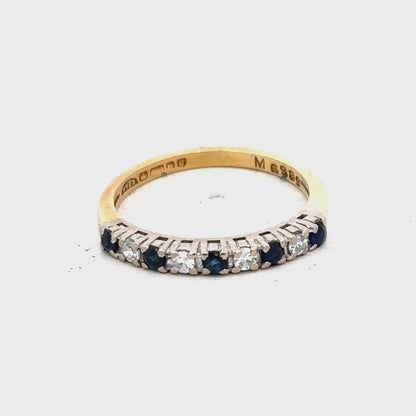 18ct yellow gold Sapphire and diamond ring size L1/2