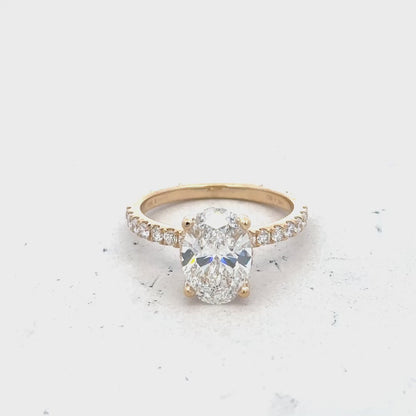 18ct yellow gold 2.1crt vs1 F lab grown diamond ring size M (sh26428b)