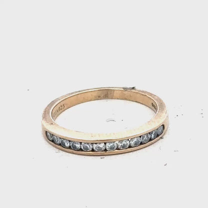 9ct yellow gold 1/4 caret diamond ring size J1/2  sh21851l