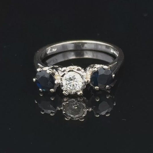 18ct white gold Sapphire And Diamond Ring