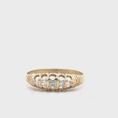 18ct yellow gold diamond ring size S (bb2045b)