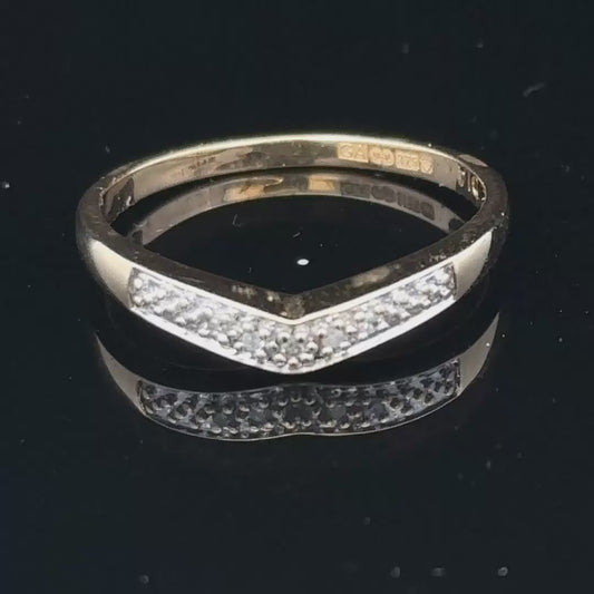 9ct yellow gold diamond ring size P
