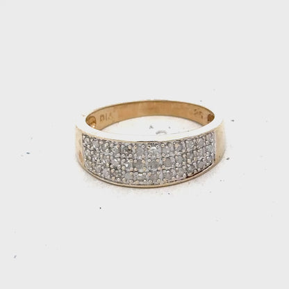 9ct yellow gold 1/4 caret diamond ring size M (sh26529b)