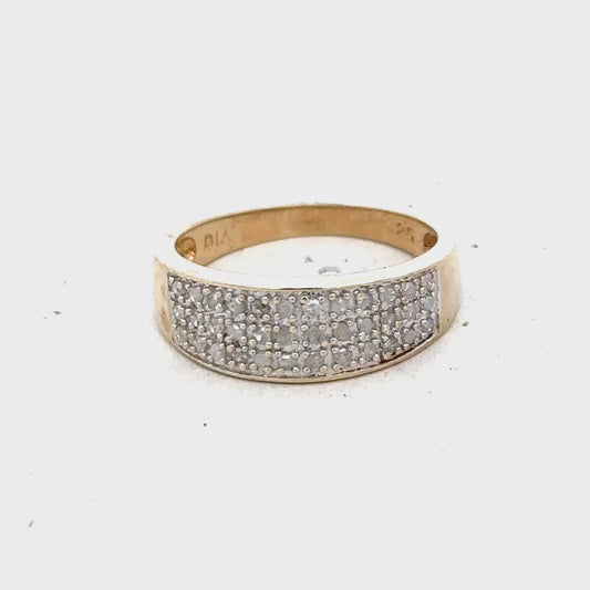 9ct yellow gold 1/4 caret diamond ring size M (sh26529b)