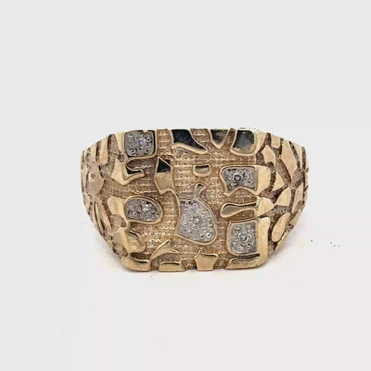 9ct yellow gold diamond ring size Z (sh25257l)