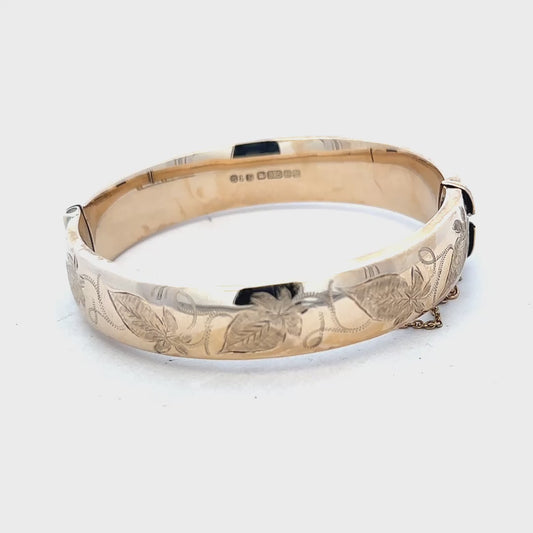 9ct yellow gold bangle 20.3g (sh25086l)