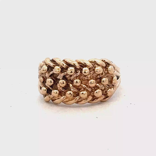 9ct yellow gold keeper ring size N1/2 (sh27366b)