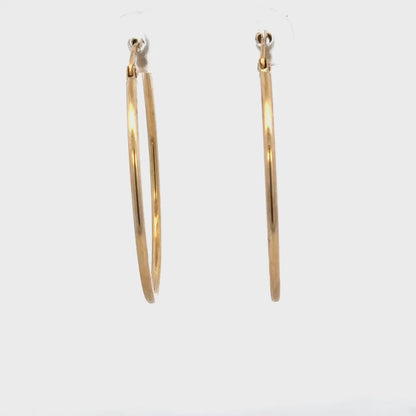 9ct yellow gold hoop earrings 1.1g (sh26630b)