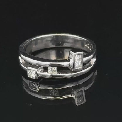 9ct white gold diamond ring size N