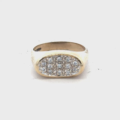 9ct yellow gold ring size R (sh26264b)