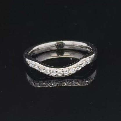 Platinum diamond wishbone ring  sh24872l