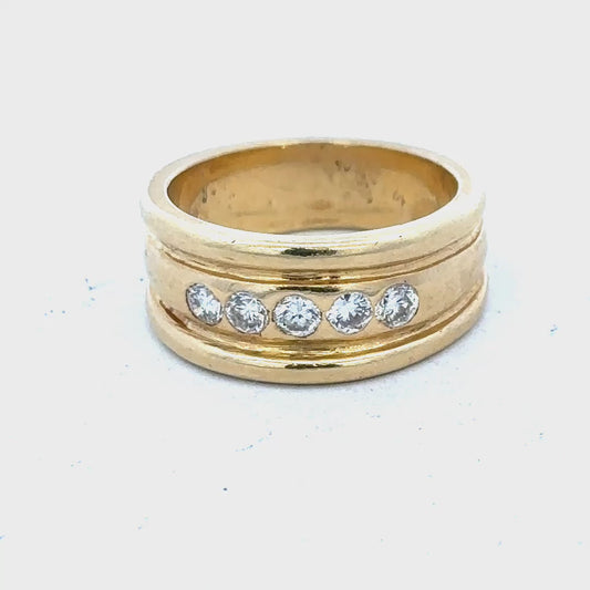 14ct yellow gold diamond ring size J1/2 (sh22326l)