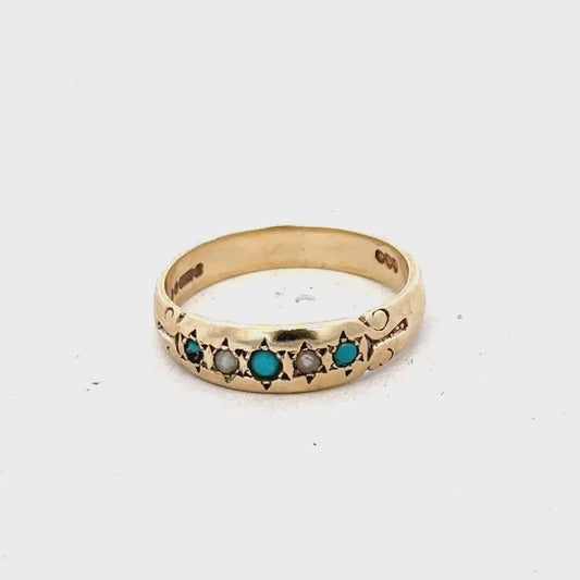 9ct yellow gold ring size M (sh26597b)
