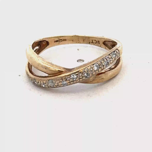9ct yellow gold ring size N (sh25553l)