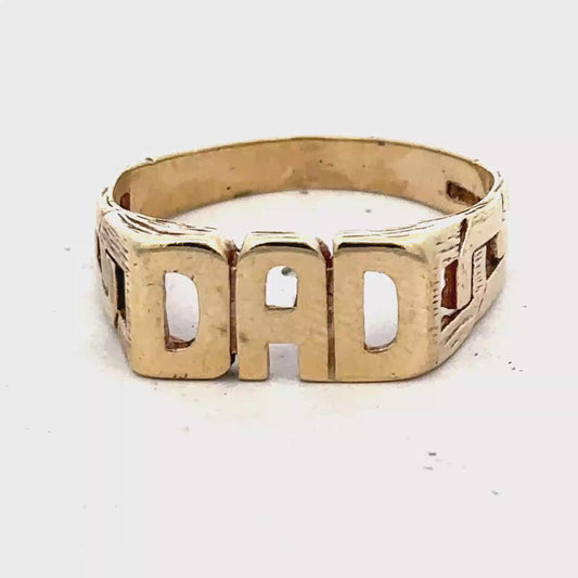 9ct yellow gold DAD ring size X1/2 (sh27364b)
