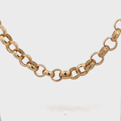 9ct yellow gold belcher chain 86.6g (sh24783b)