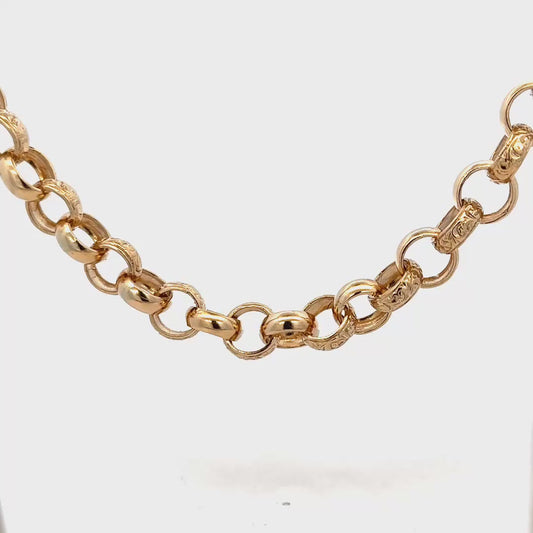 9ct yellow gold belcher chain 86.6g (sh24783b)