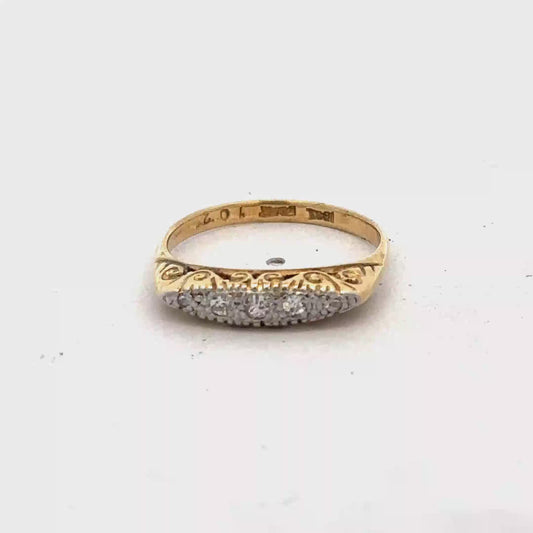 18ct yellow gold diamond ring size L1/2 (sh22306b)