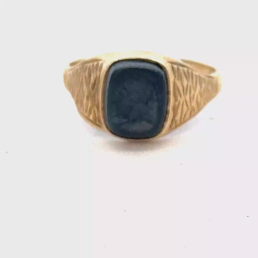 9ct yellow gold signet ring size S (sh25570l)