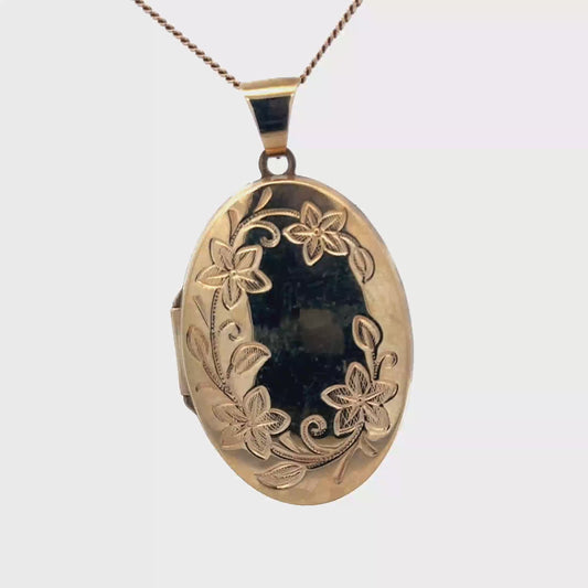 9ct yellow gold locket pendant 4.2g (sh26668b)