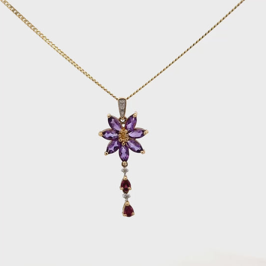 9ct yellow gold chain and pendant 4g (sh25031l)