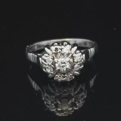 9ct white gold cluster diamond ring sh26395b