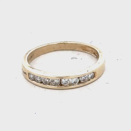9ct yellow gold diamond ring size K1/2