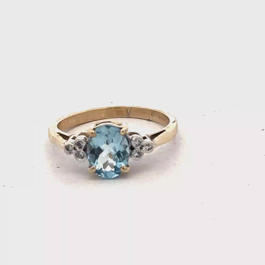 9ct yellow gold diamond ring size L1/2 (sh27561b)