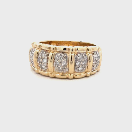 14ct yellow gold diamond ring size K1/2 (bb1924b)