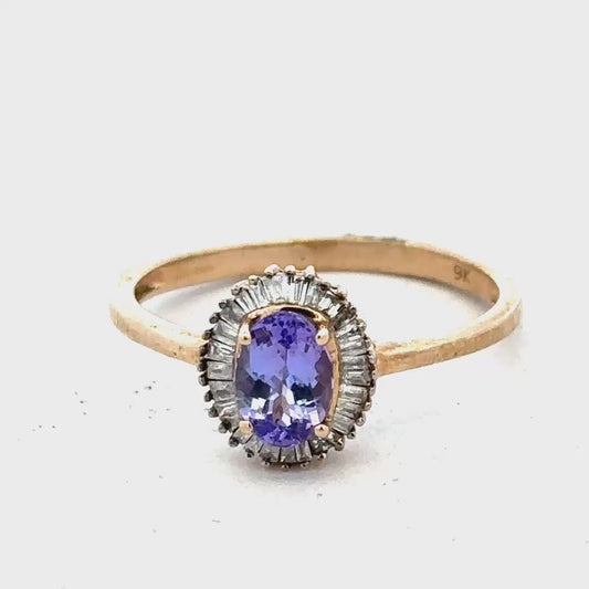 9ct yellow gold diamond ring size T