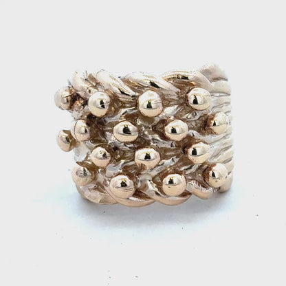 9ct yellow gold keeper ring size W (sh24972l)