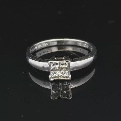 18ct white gold diamond ring Size J1/2
