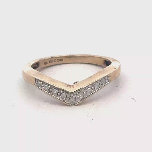 9ct yellow gold diamond wishbone ring sh26774b