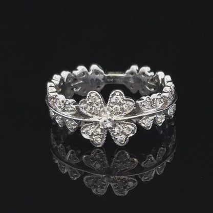 18ct white gold diamond ring size N