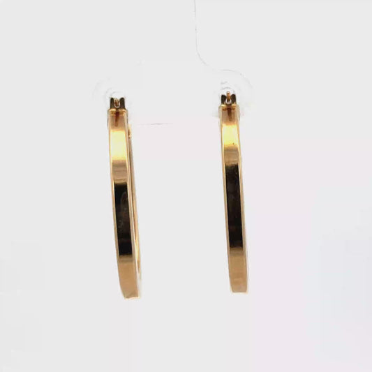 9ct yellow gold hoop earrings 2.1g (sh27505b)