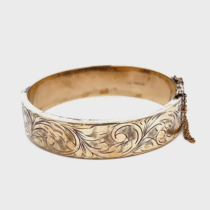 9ct yellow gold bangle 22.7g (sh26893b)