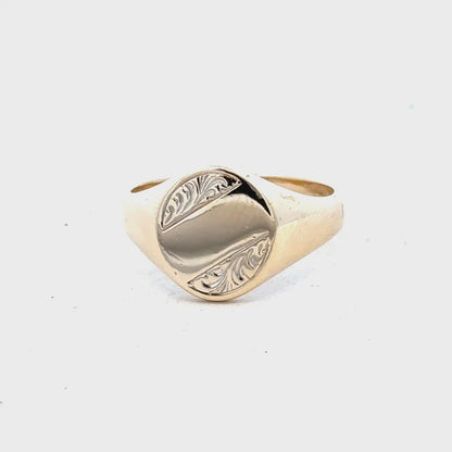 9ct yellow gold signet ring size X1/2 (sh25026l)