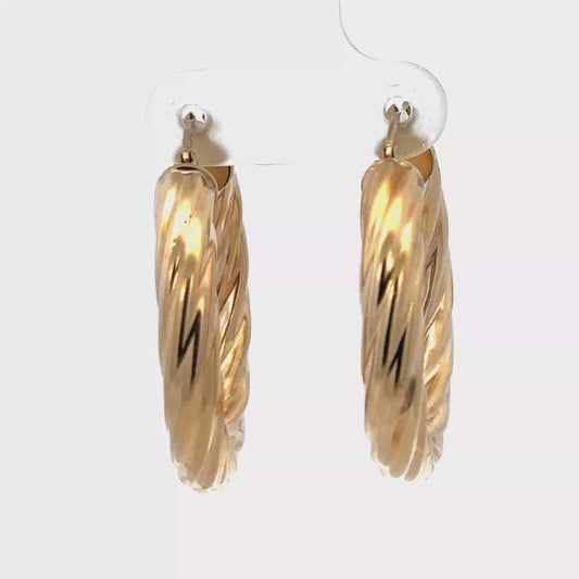 9ct yellow gold hoop earrings 5.5g (sh27492b)