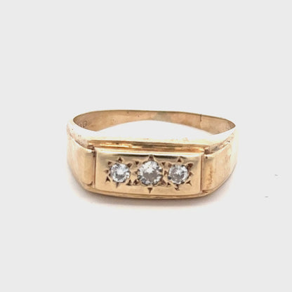 9ct yellow gold ring size W (sh23216l)