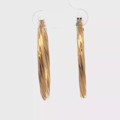 9ct yellow gold hoop earrings 2.5g (sh27369b)