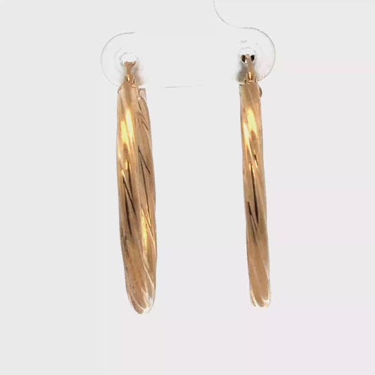 9ct yellow gold hoop earrings 2.5g (sh27369b)